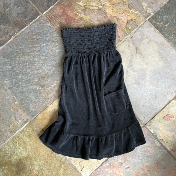 Juicy Couture black strapless terry cloth cover up - Picture 1 of 3